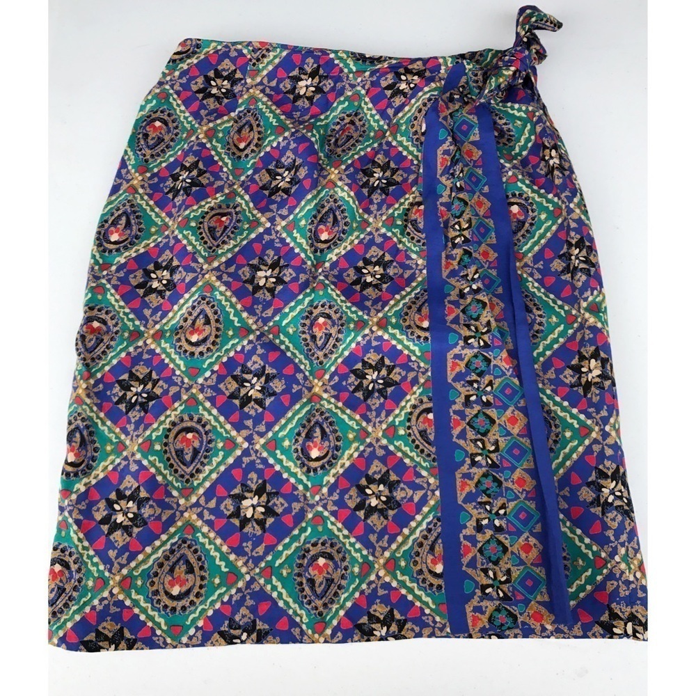 Liz Claiborne Multicolor Tribal Wrap Skirt